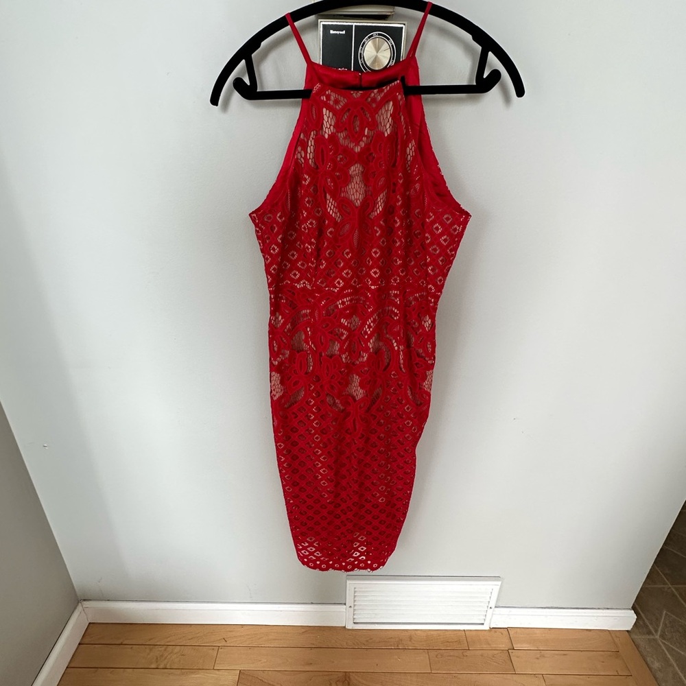 Bardot Red Lace Dress